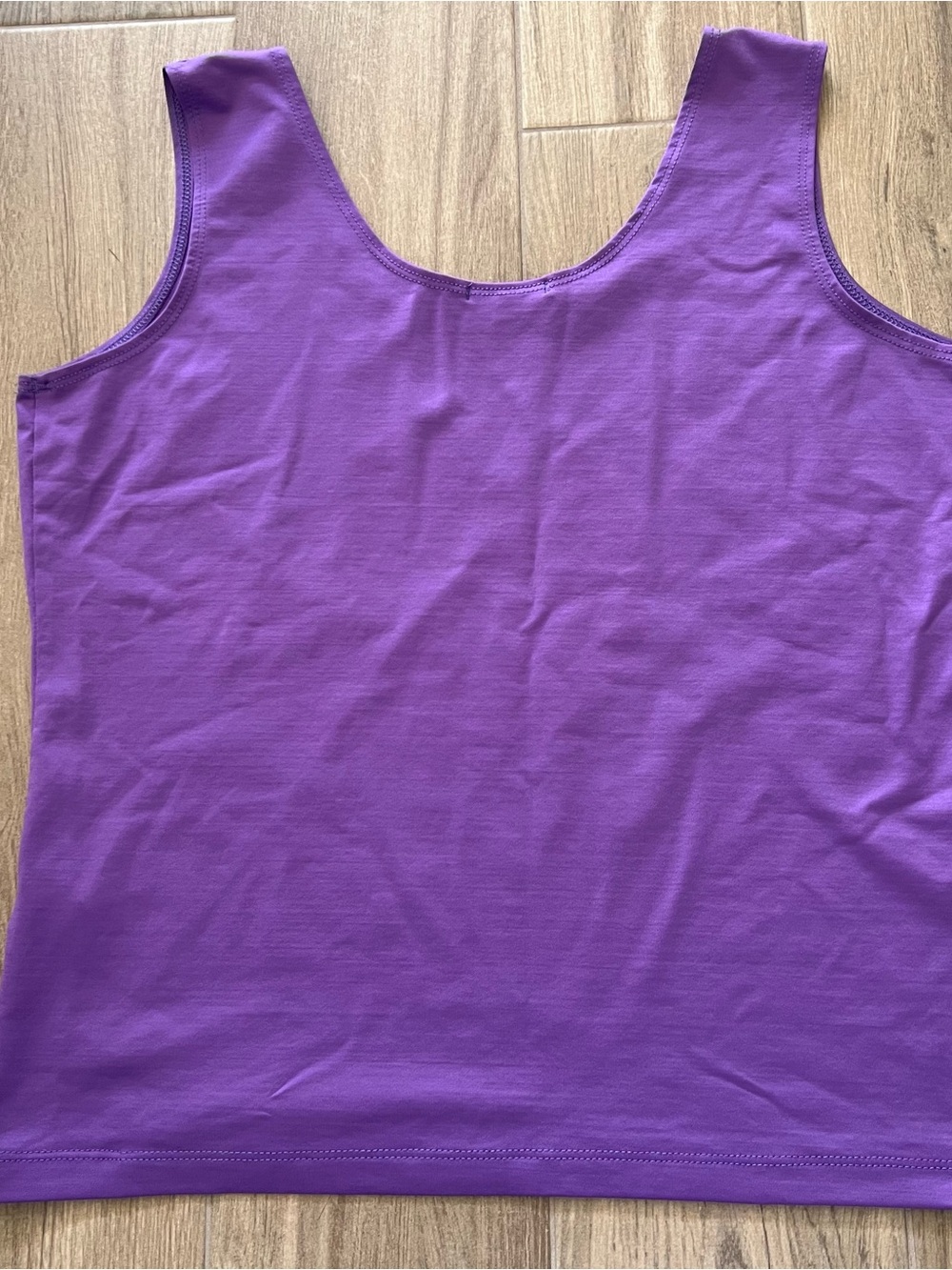 A'Nue Ligne Stretch Cami Tank Top Purple Shell Size XL (L2) Made USA Stretchy